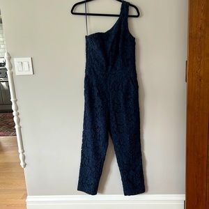 J Crew one shoulder lace jumpsuit